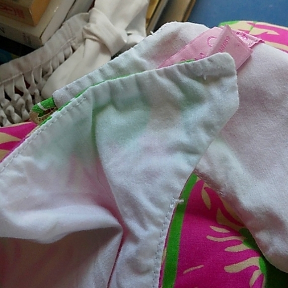 LILLY PULITZER FLORAL HOT PINK GREEN COTTON/SPANDEX DRESS WOMANS 6 - Picture 5 of 10